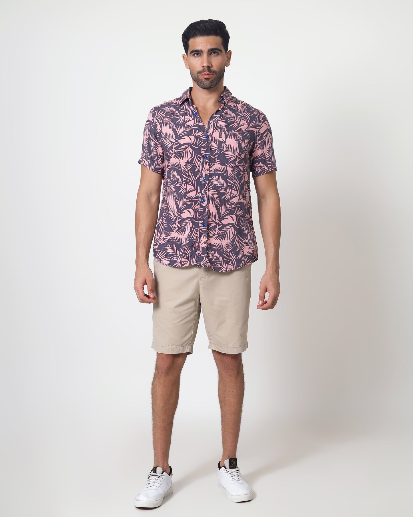 Blackbeard -"PAINE PINK"- Slim-Fit Short Sleeve Shirt
