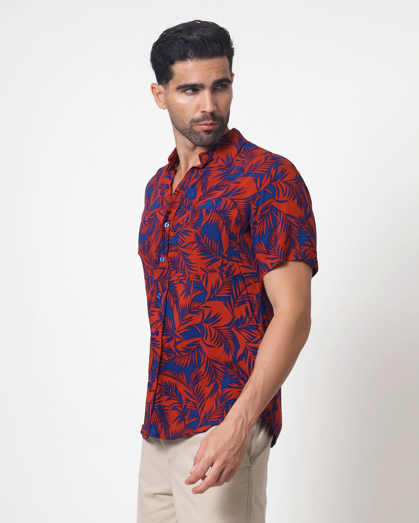 Blackbeard -"PAINE ROUGE"- Slim-Fit Short Sleeve Shirt