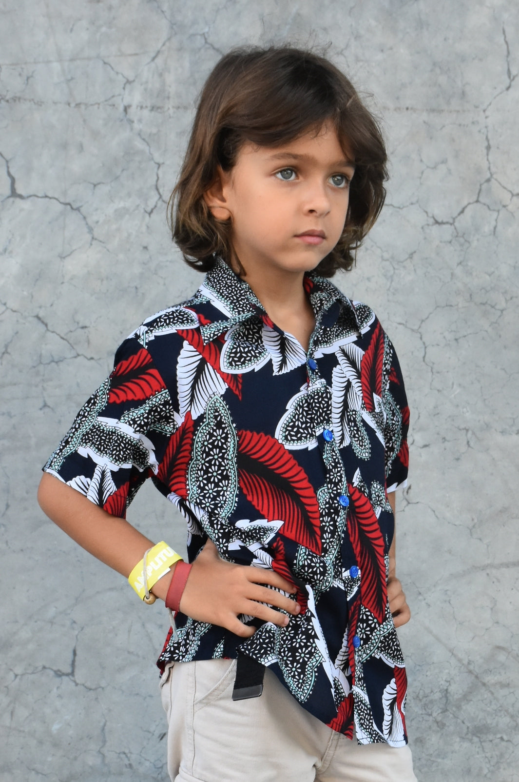 Les Mioches Kids Shirts -"DAMPIER"- Short Sleeve Shirt for Kids