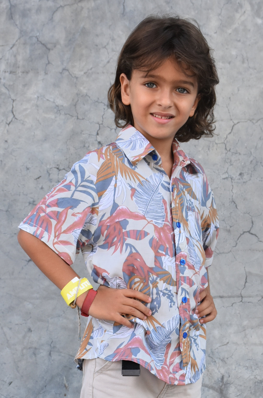 Les Mioches Kids Shirts -"ESSEX Green"- Short Sleeve Shirt for Kids
