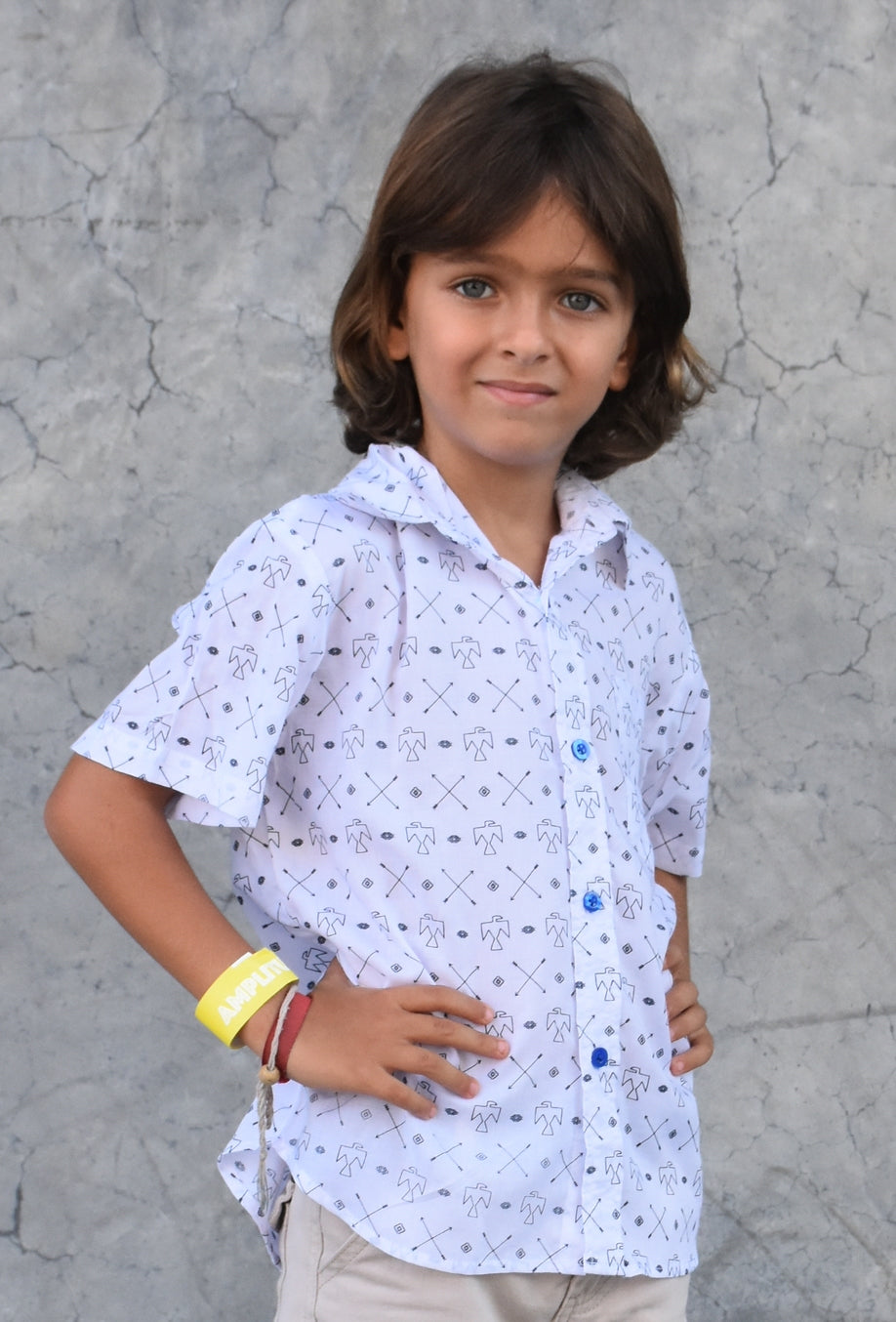 Les Mioches Kids Shirts -"TSAI"- Short Sleeve Shirt for Kids