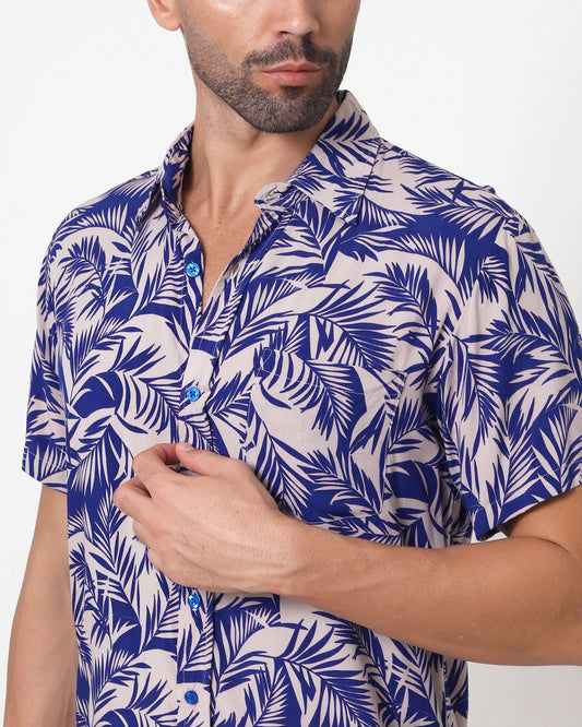 KRAKEN -"JING BEIGE"- Straight / Loose-Cut Short Sleeve Shirt