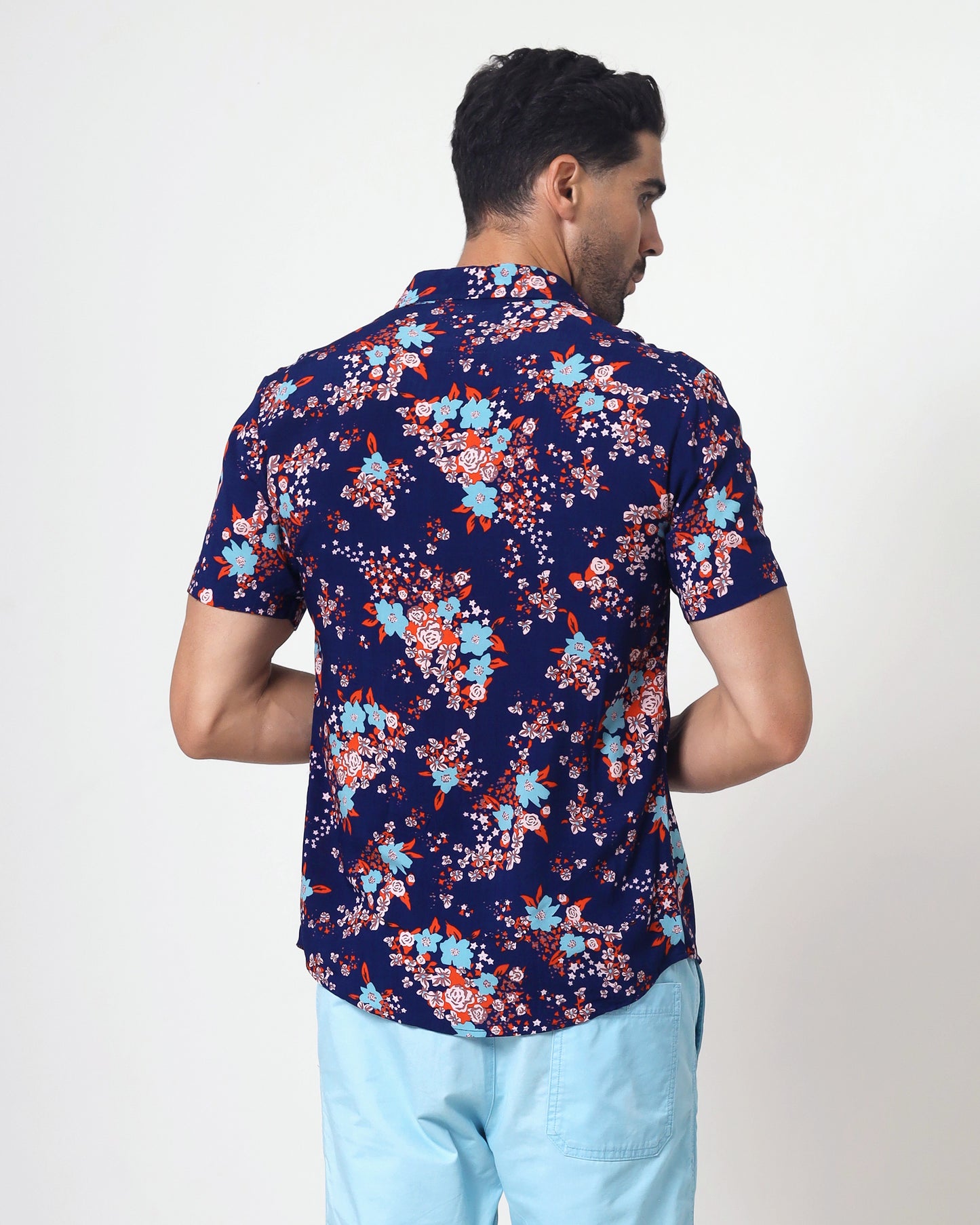 Blackbeard -"SORES NAVY"- Slim-Fit Short Sleeve Shirt
