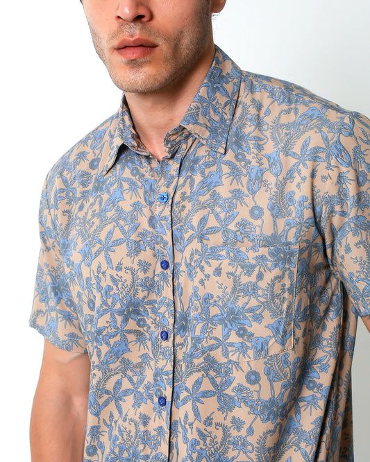 KRAKEN -"MUTED EASTON"- Straight / Loose-Cut Short Sleeve Shirt