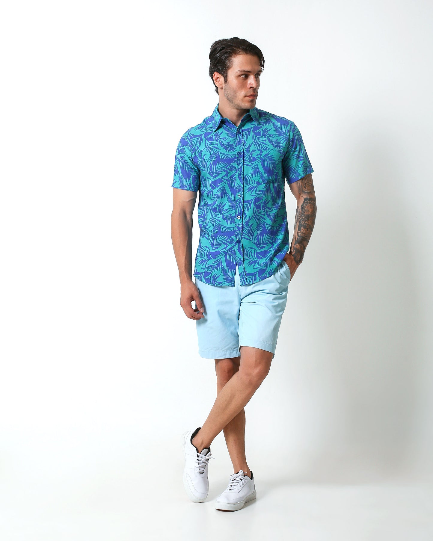 Blackbeard -"PAINE PARADISE"- Slim-Fit Short Sleeve Shirt