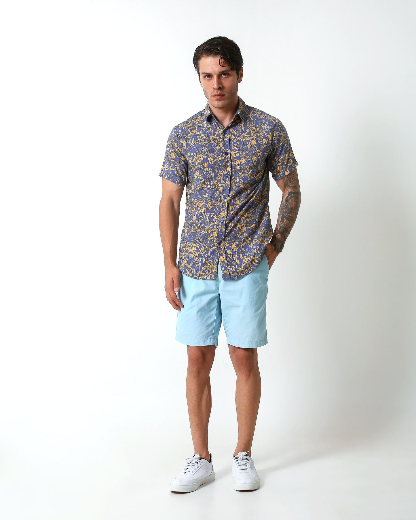 Blackbeard -"EASTON"- Slim-Fit Short Sleeve Shirt