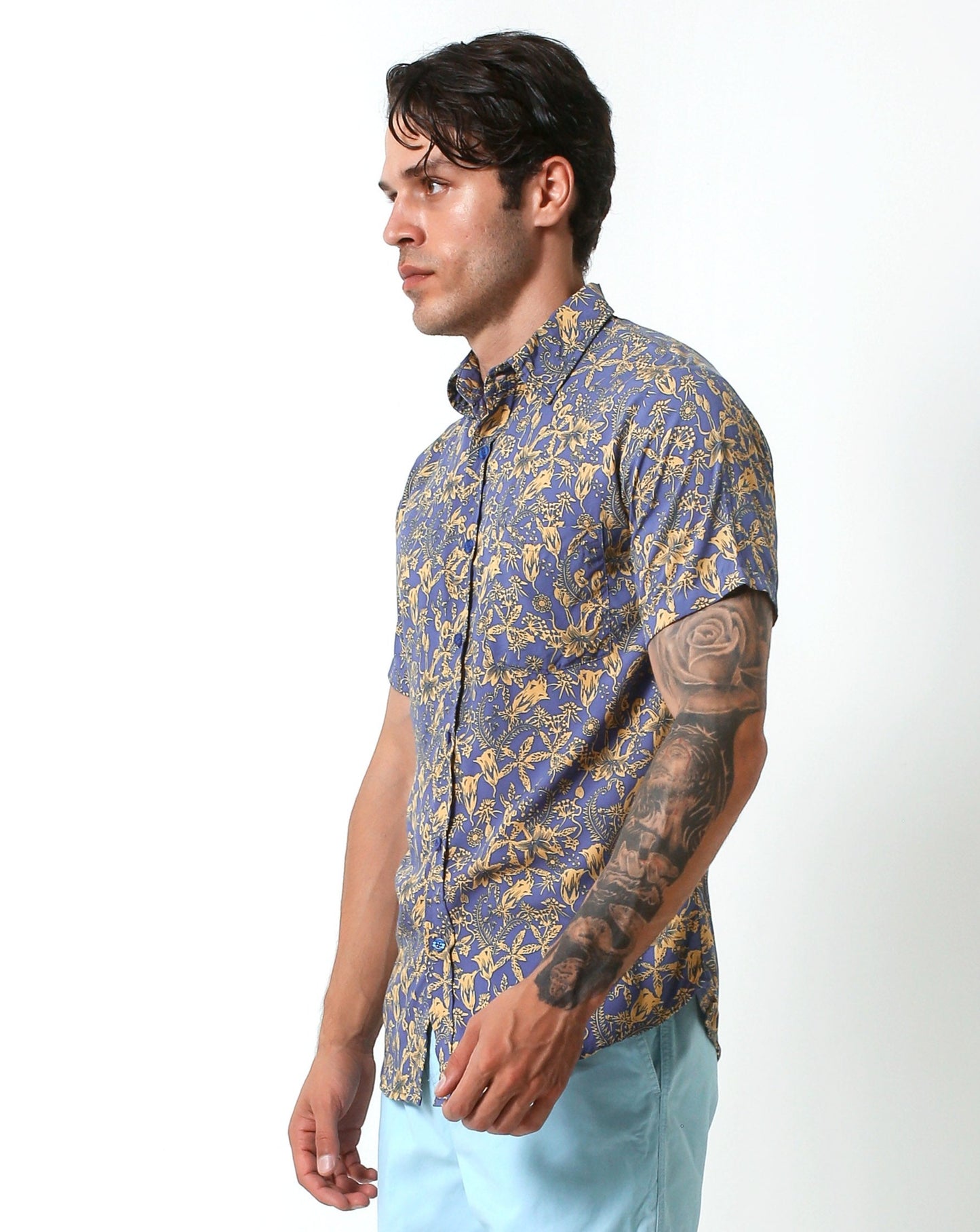 Blackbeard -"EASTON"- Slim-Fit Short Sleeve Shirt