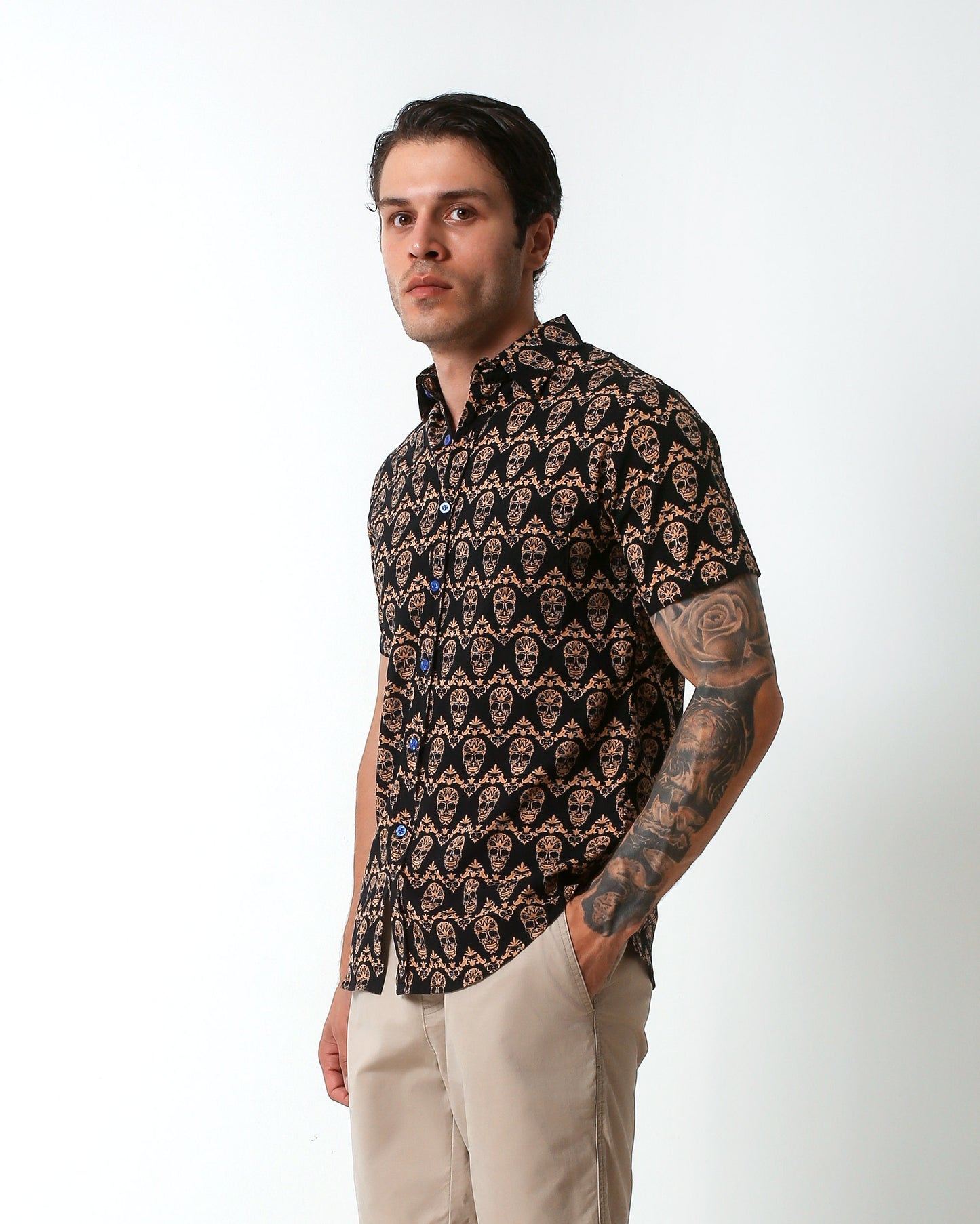 Blackbeard -"REIS Gold"- Slim-Fit Short Sleeve Shirt