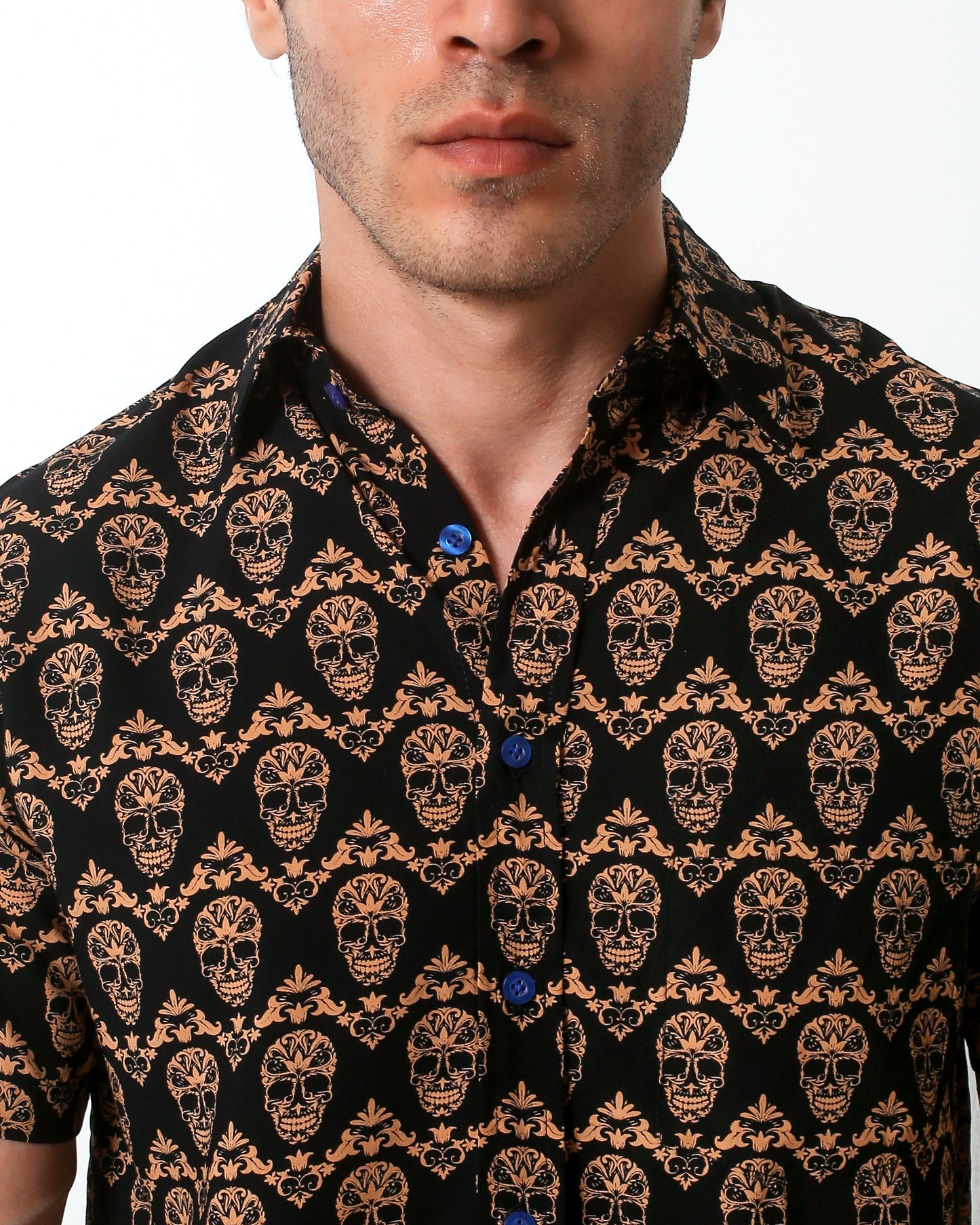 Blackbeard -"REIS Gold"- Slim-Fit Short Sleeve Shirt