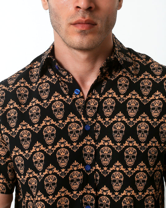 Blackbeard -"REIS Gold"- Slim-Fit Short Sleeve Shirt