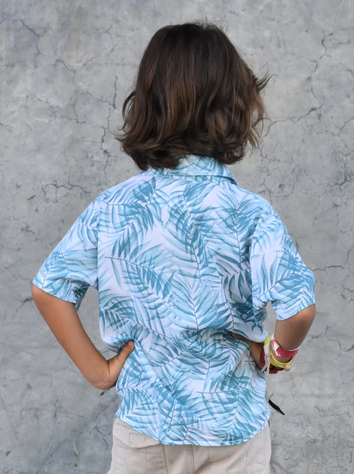 Les Mioches Kids Shirts -"AVERY Green"- Short Sleeve Shirt for Kids