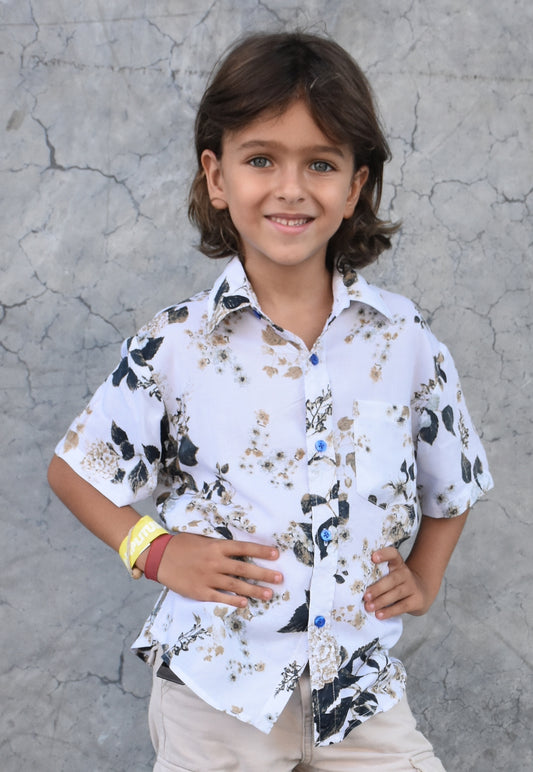 Les Mioches Kids Shirts -"BANNISTER"- Short Sleeve Shirt for Kids