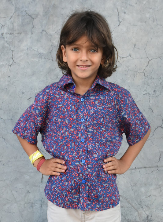 Les Mioches Kids Shirts -"MORGAN"- Short Sleeve Shirt for Kids