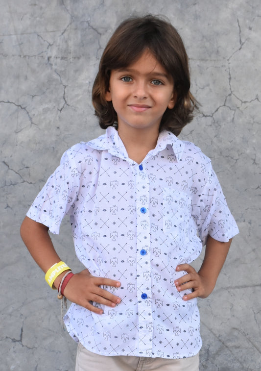 Les Mioches Kids Shirts -"TSAI"- Short Sleeve Shirt for Kids