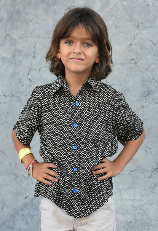 Les Mioches Kids Shirts -"SAO Black"- Short Sleeve Shirt for Kids