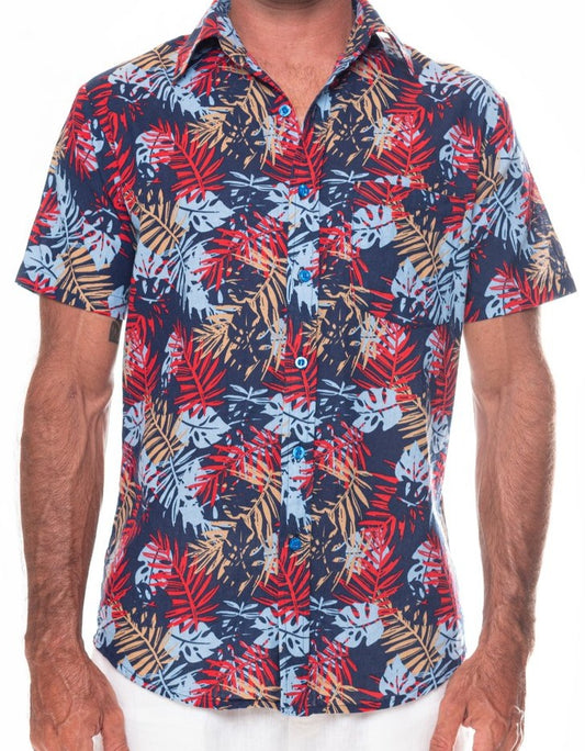 LINEN Blackbeard -"KELLY"- Slim-Fit Short Sleeve Shirt